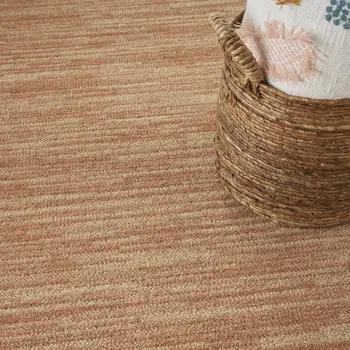 4' X 6' Rust Abstract Indoor Outdoor Area Rug