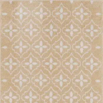 4' X 6' Beige And Ivory Geometric Indoor Outdoor Area Rug