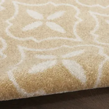 4' X 6' Beige And Ivory Geometric Indoor Outdoor Area Rug