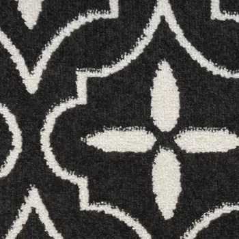 4' X 6' Black And Ivory Geometric Indoor Outdoor Area Rug