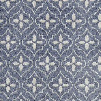 4' X 6' Blue And Ivory Geometric Indoor Outdoor Area Rug
