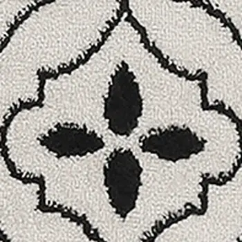 4' X 6' Ivory And Black Geometric Indoor Outdoor Area Rug