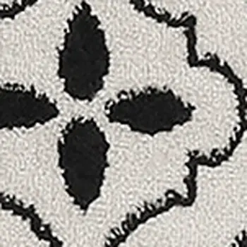 4' X 6' Ivory And Black Geometric Indoor Outdoor Area Rug