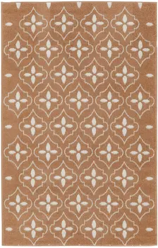 4' X 6' Copper Geometric Indoor Outdoor Area Rug