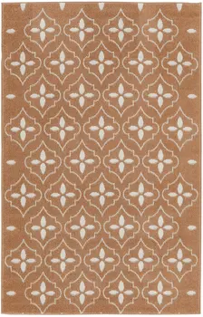4' X 6' Copper Geometric Indoor Outdoor Area Rug