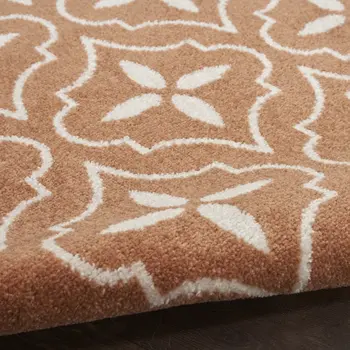 4' X 6' Copper Geometric Indoor Outdoor Area Rug