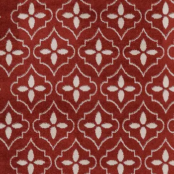 4' X 6' Brick Red And Ivory Geometric Indoor Outdoor Area Rug