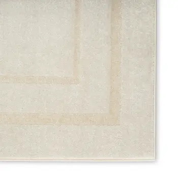 4' X 6' Ivory And Gold Indoor Outdoor Area Rug