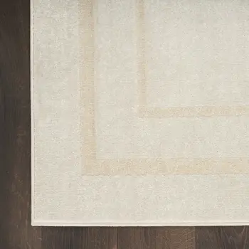 4' X 6' Ivory And Gold Indoor Outdoor Area Rug