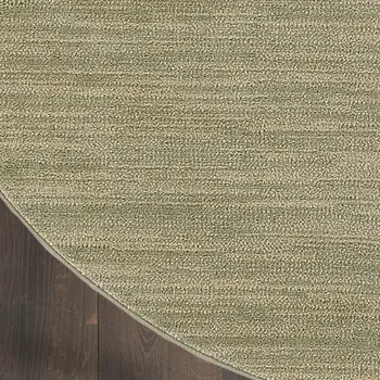 8' Green And Gold Round Abstract Indoor Outdoor Area Rug