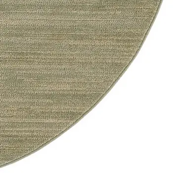 8' Green And Gold Round Abstract Indoor Outdoor Area Rug