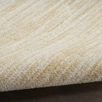 8' Ivory And Gold Round Abstract Indoor Outdoor Area Rug