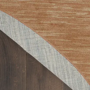 8' Rust Round Abstract Indoor Outdoor Area Rug