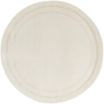 8' Ivory And Gold Round Indoor Outdoor Area Rug