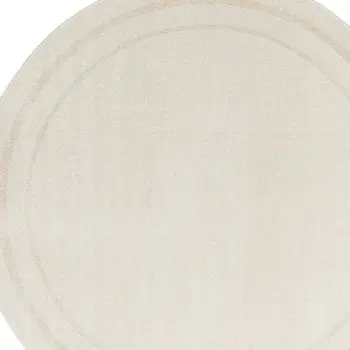 8' Ivory And Gold Round Indoor Outdoor Area Rug
