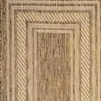 6' Natural Geometric Indoor Outdoor Runner Rug