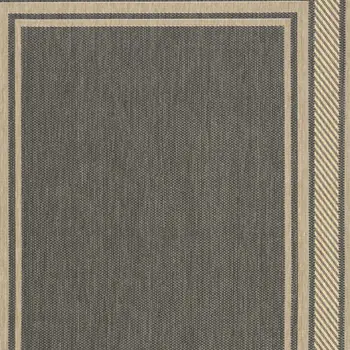 4' X 6' Charcoal Geometric Indoor Outdoor Area Rug