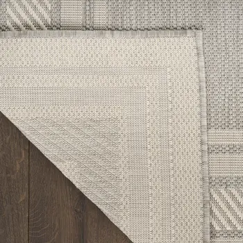 4' X 6' Gray Geometric Indoor Outdoor Area Rug