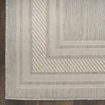 4' X 6' Gray Geometric Indoor Outdoor Area Rug