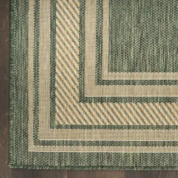 4' X 6' Green Geometric Indoor Outdoor Area Rug