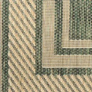 4' X 6' Green Geometric Indoor Outdoor Area Rug
