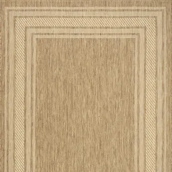 4' X 6' Natural Geometric Indoor Outdoor Area Rug