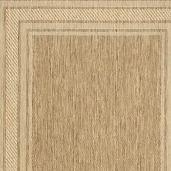 4' X 6' Natural Geometric Indoor Outdoor Area Rug