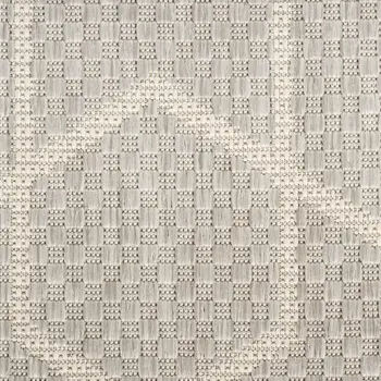 4' X 6' Gray And Beige Geometric Indoor Outdoor Area Rug