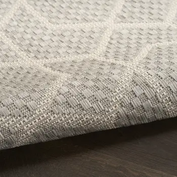 4' X 6' Gray And Beige Geometric Indoor Outdoor Area Rug