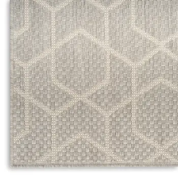 4' X 6' Gray And Beige Geometric Indoor Outdoor Area Rug