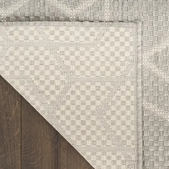 4' X 6' Gray And Beige Geometric Indoor Outdoor Area Rug
