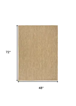 4' X 6' Natural Geometric Indoor Outdoor Area Rug