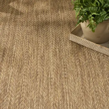 4' X 6' Natural Geometric Indoor Outdoor Area Rug
