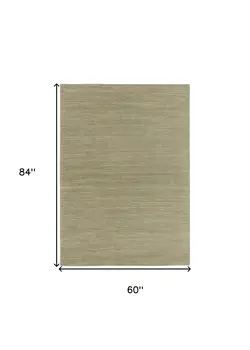 5' X 7' Green And Gold Abstract Indoor Outdoor Area Rug