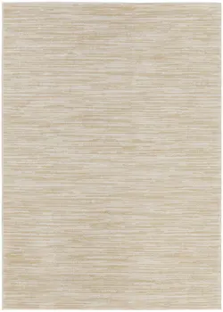 5' X 7' Ivory And Gold Abstract Indoor Outdoor Area Rug