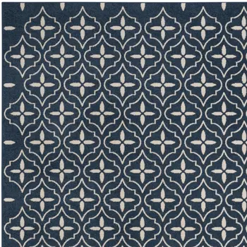 5' X 7' Navy Blue And Ivory Geometric Indoor Outdoor Area Rug