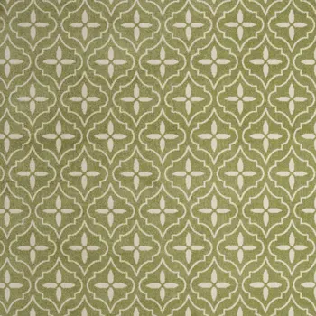 5' X 7' Green And Ivory Geometric Indoor Outdoor Area Rug