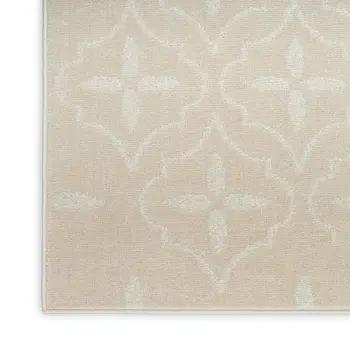5' X 7' Ivory And Beige Geometric Indoor Outdoor Area Rug