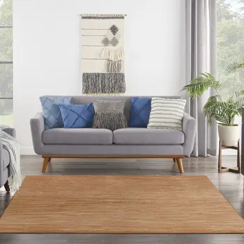 7' Rust Square Abstract Indoor Outdoor Area Rug