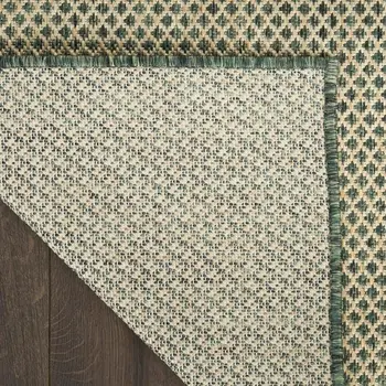 8' X 10' Green Geometric Indoor Outdoor Area Rug