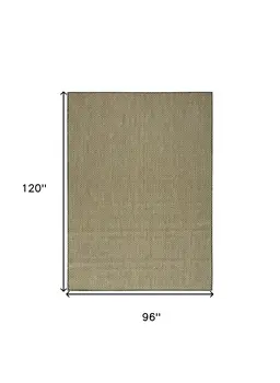 8' X 10' Green Geometric Indoor Outdoor Area Rug