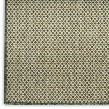 8' X 10' Green Geometric Indoor Outdoor Area Rug