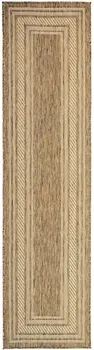 8' Natural Geometric Indoor Outdoor Runner Rug