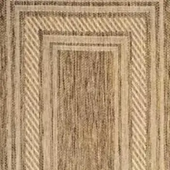 8' Natural Geometric Indoor Outdoor Runner Rug