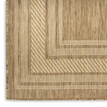 8' Natural Geometric Indoor Outdoor Runner Rug