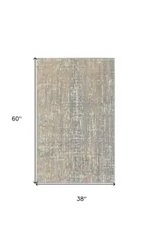 3' X 5' Gray Abstract Power Loom Area Rug