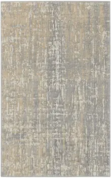 3' X 5' Gray Abstract Power Loom Area Rug