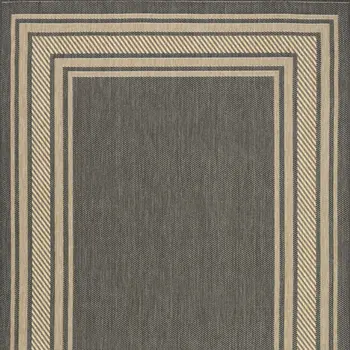 5' X 7' Charcoal Geometric Indoor Outdoor Area Rug