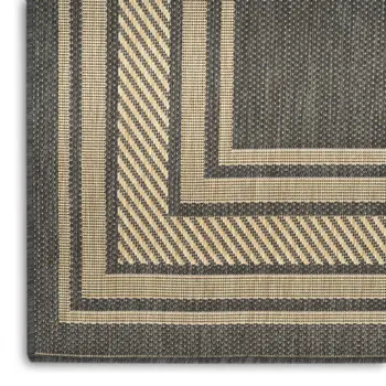 5' X 7' Charcoal Geometric Indoor Outdoor Area Rug