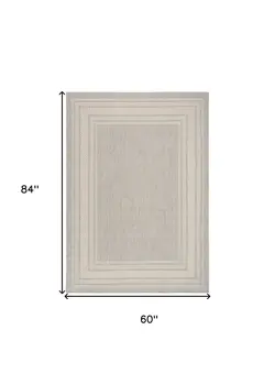 5' X 7' Gray Geometric Indoor Outdoor Area Rug